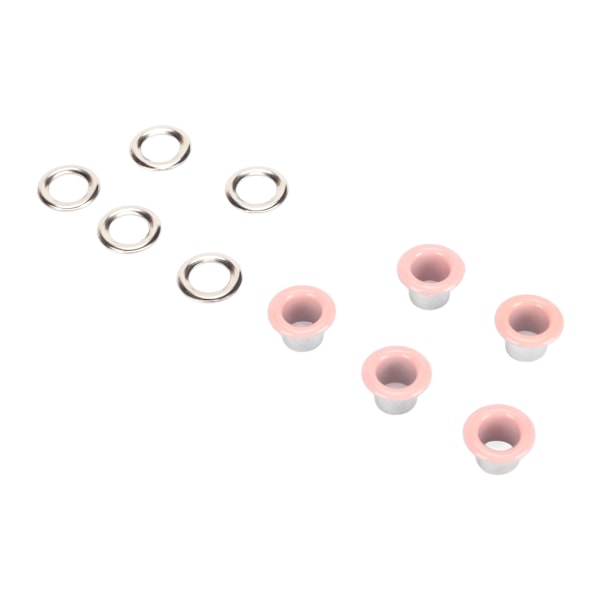 500 set Grommet Kit 6 mm Rund Robust Koppar Vibrerande färg Bred applikationsöglesats för läderkläder Tyg Rosa