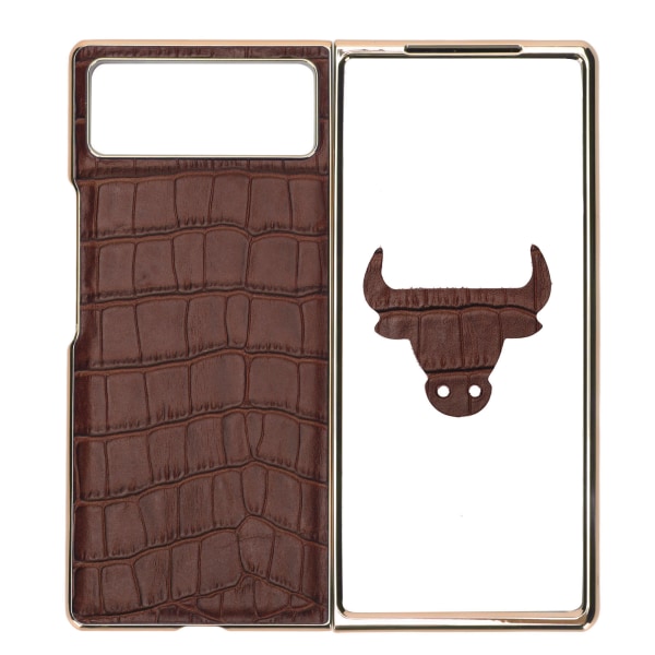 Vikbart phone case för Xiaomi MIX Fold 2 Nanoläder Krokodilmönster Anti-skrapa Case Brun