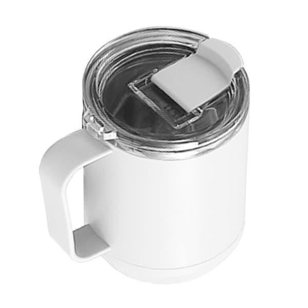 Kaffemugg 460ml 304 Rostfritt Stål Foder Läckagesäker Elegant Bärbar Mugg för Utomhusaktiviteter Vit