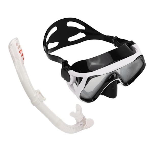 Justerbart snorklesett for voksne, snorkelbrille og pustetube, snorkleutstyr for voksne til svømmetrening, hvitt