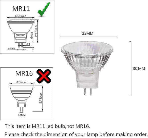 12v 35w Halogenlampor Gu5.3 Spot Base Varmvit, Dimbar, 8-pack - D 50W