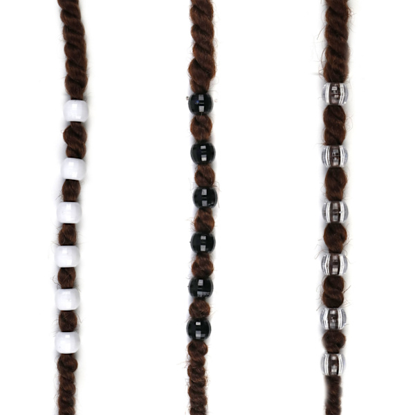 240 stk. Dreadlocks Perler Sort Hvid Transparent Hår Rør Perler Tilbehør Til Hår Fletning 0,5 tommer