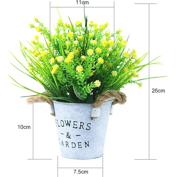 Keltainen sisäkäyttöinen keinotekoinen Gypsophila kukkaruukkukoristelu kotiin ja toimistoon