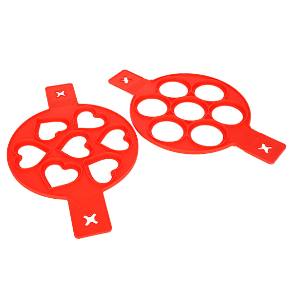 2 stk 7 hull silikon non-stick egg pannekakeform for DIY kjøkken baking matlaging tilbehør