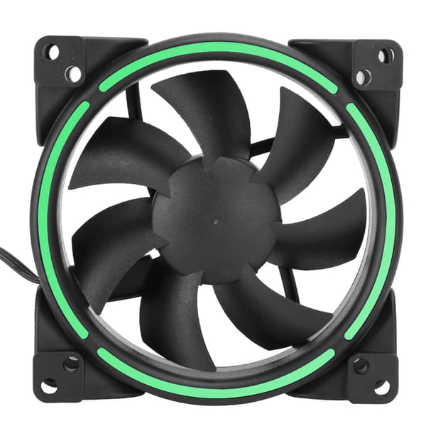 12V 24CFM LED Køleventilator 1500RPM Lydløs CPU-køler Computer Chassis Radiator Grøn
