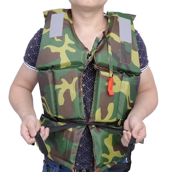 Camouflage Redningsvest til Voksne til Bådsejlads og Svømning - Flydehjælpemiddel i Polyester med Flydende Skum og Fløjte