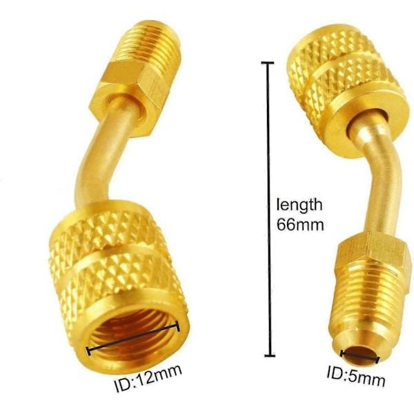 R410a Adapter til Mini Split HVAC System - Ny Stabil Messing Konnektor Adapter til Aircondition 2 stk