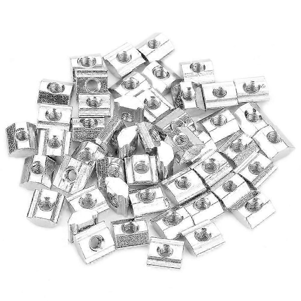 50st Kolstål Glidande T-spår Mutter för 20-serien Aluminiumprofil Tillbehör M4*10*5