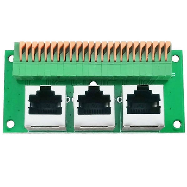 RJ45 Hona Kopplingsplint, Lödfri RJ45 till 8-Pin Fjäderterminal