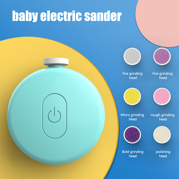 Elektrisk neglepleje til baby - Neglefil til nyfødte med 6 slibehoveder til børn