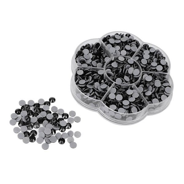 1000 stk. skinnende, transparente dekorative rhinestones til neglekunst til piger og kvinder JM201 sort