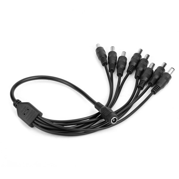 DC 12V 1 hona till 8 hane power kabeladapter omvandlare för CCTV-kamera