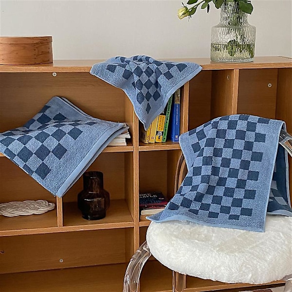 Ansiktshåndkle Badehåndkle for Ansiktsvask Voksne Menn og Kvinner Bading Ren Bomull Myk og Absorberende 34*74cm