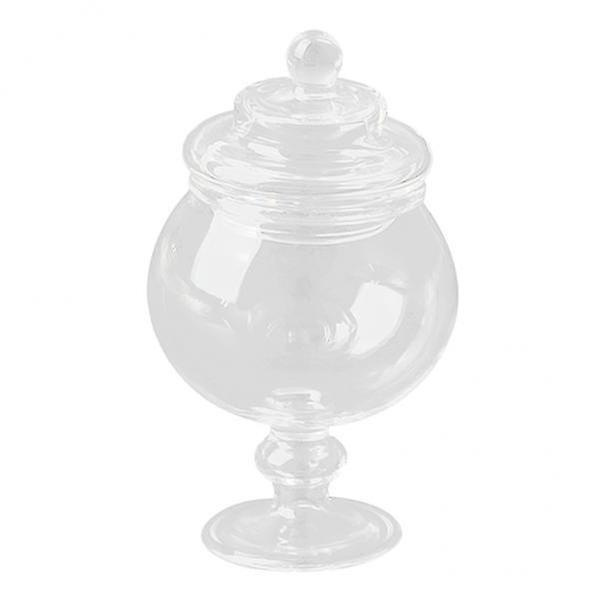 2 x Dockskåp Miniatyr Glas Godisburk Flaska Kök Mat Dekor 1/12 Typ 1