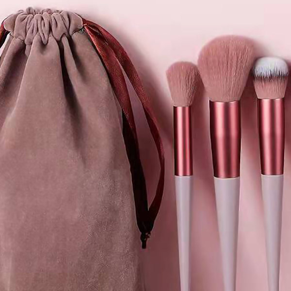 13 stk sæt makeup børster værktøjssæt håndholdt blød blanding kosmetik børster sæt til ansigtspulver Concealer Brun