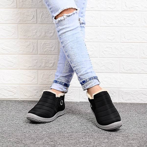 Vintervandtætte Letvægts Herresneestøvler, Slip-On Ankelstøvler - Sort, Størrelse 47