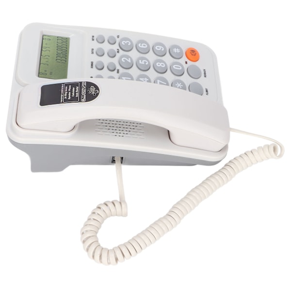 KXT2027CID Kablet Telefon med Anrops-ID Semi Hands Free 24 Ringetoner Fasttelefon med Display for Kontor Hotell(Hvit )