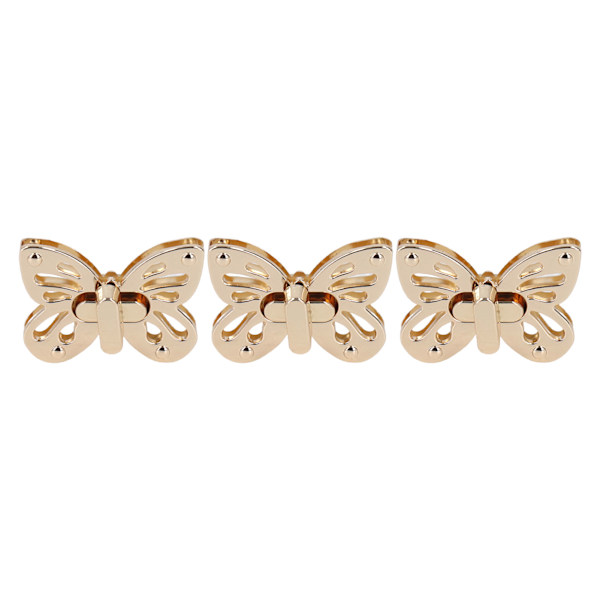 Spänne Vridlås Ljus Guld Vintage Elegant Legering Material Fjärilar Form DIY Väska Tillverkning Tillbehör för Hantverk