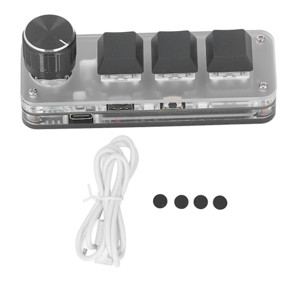 Mini tastatur 3 taster 1 knap programmerbar USB BT forbindelse blå switch mini mekanisk tastatur med RGB LED