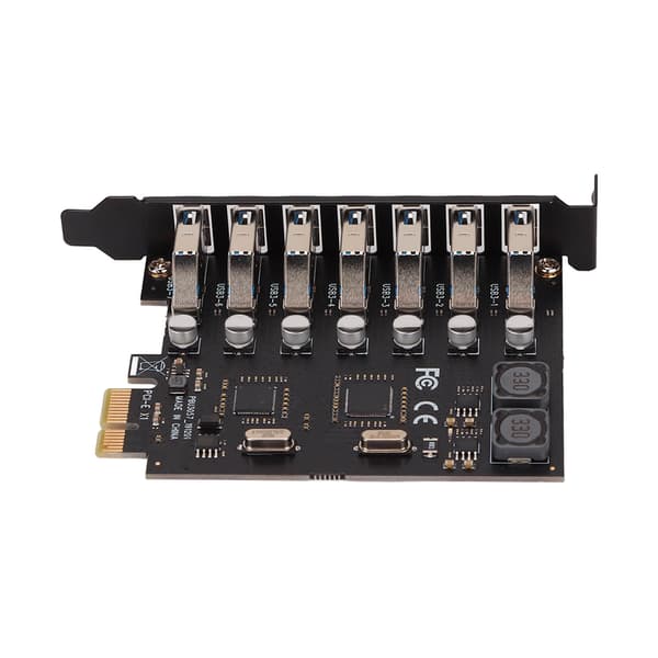 PCIE til USB 3.0 Utvidelseskort 5Gbps Høy Hastighet 4A Strømforsyning VIA Chip PCB med 7 USB3.0 Porter for Windows