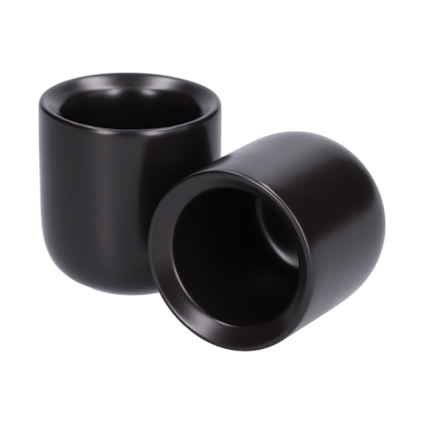 2 st Bevel Keramiska Kaffe Mugg 100ml Tjockare Handgjord Kaffe Mugg för Hemma Kontor RestaurangMatt Svart