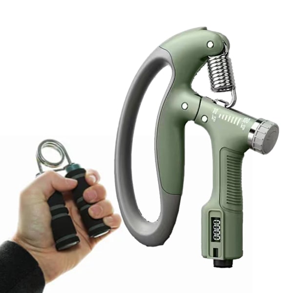 Justerbar håndgrepsforsterker med ergonomisk design, grønn