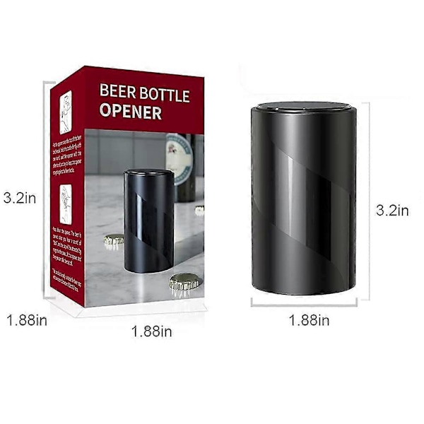2-PACK Tryck Ner-Pop Off Ölflasköppnare med Magnetisk Kapsylfångare Ingen Skada på Kapsyler, Automatisk Avkapslare Öl/Läsk Magnet Flasköppnare, En-