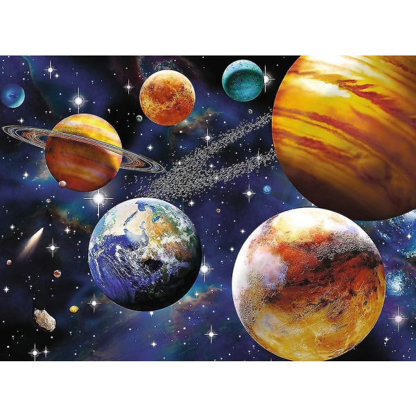 Solar System Planets Diamond painting olohuoneeseen - 40x30cm