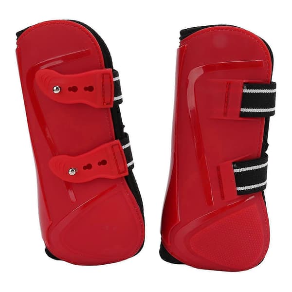2025 Horse Support Boots Breathable Safe Leg Guards for Equestrian Performance Competition Training Red Front Leg XL