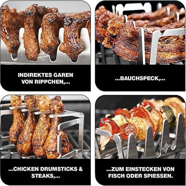 Grillspylet i rustfritt stål for indirekte grilling