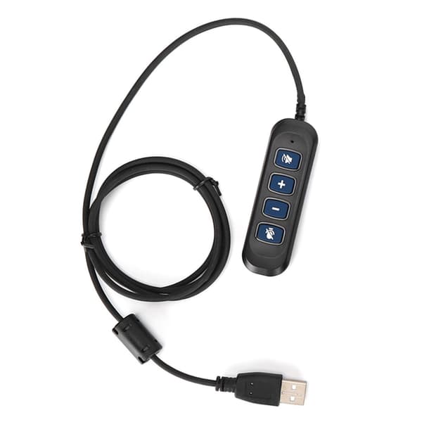 H901 USB-kontakt QD-kabeladapter justerbar volym Call Center-headsetadapter för 3,5 mm headsetutrustning blå