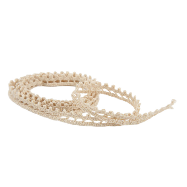 Spetsband Bomullstråd 20 Yards Beige Dekorativa Tillbehör för DIY Kläder Present Dekoration