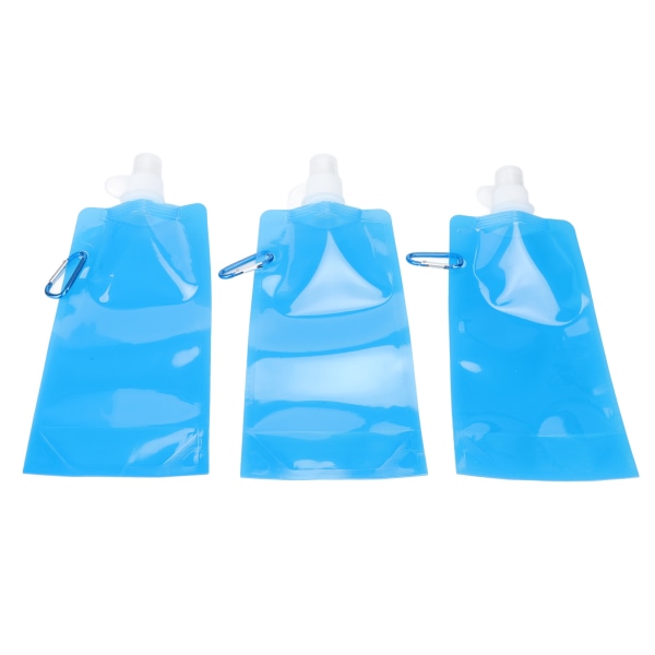 Sammenleggbar vannflaske multifunksjon BPA-fri PE myk vannflaske for utendørs reisecamping 700 ml blå