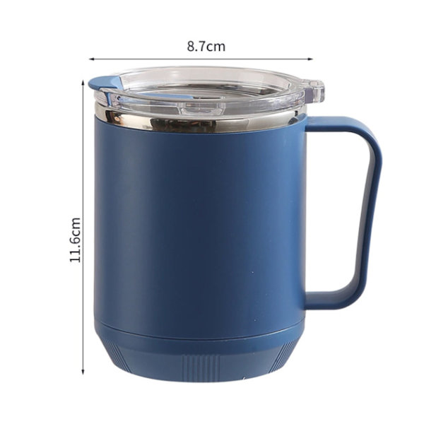 Kaffe Mugg 460ml 304 Rostfritt Stål Liner Läcksäker Elegant Bärbar Mugg för Utomhusaktiviteter Blå
