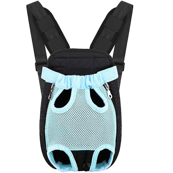 Justerbar Front Pet Travel Ryggsäck Utomhus Bärväska Blå M