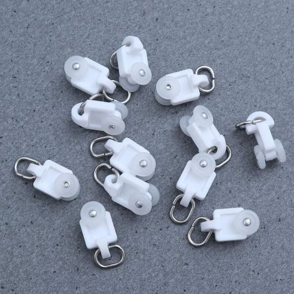 Gardinskinnetilbehør 50 Stykker Stille Ruller Gardinstenger White