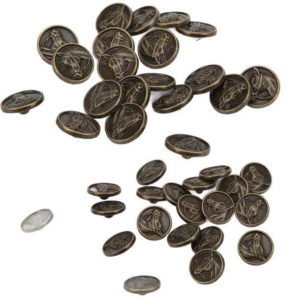 Knapper DIY Antikk Bronse Rund Gravert Hestehode Sinklegering Knapp Dekorasjon