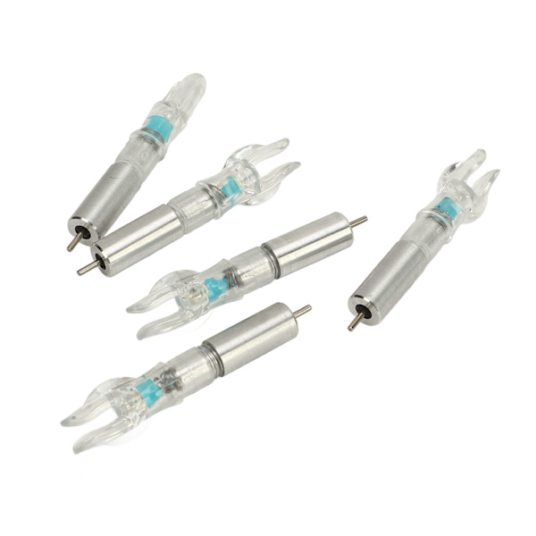 5PCS LED-belyste piler i plastskall, enkel installasjon for 6,2 mm 0,24 tommers innerdiameter pil bueskyting med batteri blå