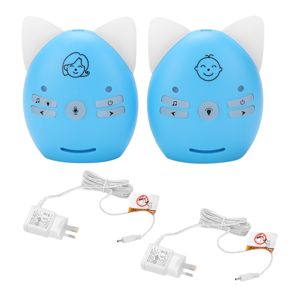 Trådløs lyd babyalarm tovejs tale lydalarm natlys hjemme lydalarm 100-240V(AU stik )