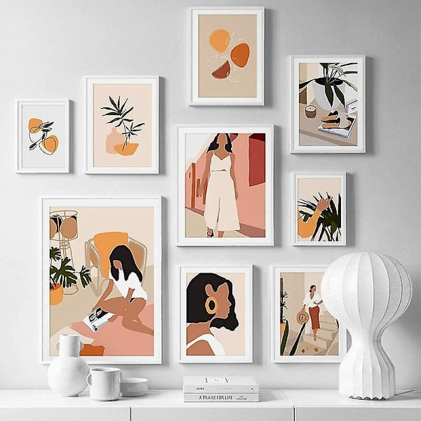 6 Pak Minimalistiske Plakat Line Tegning Vægkunst Prints, Abstrakt Line Art Plakat Lærred Kvinde Tegning Moderne Æstetisk Indretning til Hjem Soveværelse College D