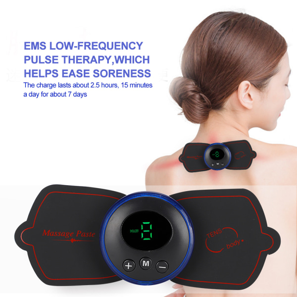 Mini EMS Massager Nacke Axel Armar Bak Ben Midja Massage Tool