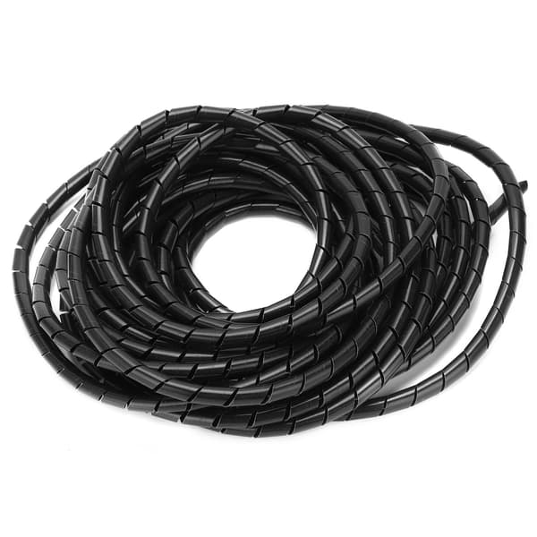 Spiral Ledningsvikling Ledning Fleksibel Kabel Organizer Management Sort Φ8mm 10 Meter til Ledningsføring