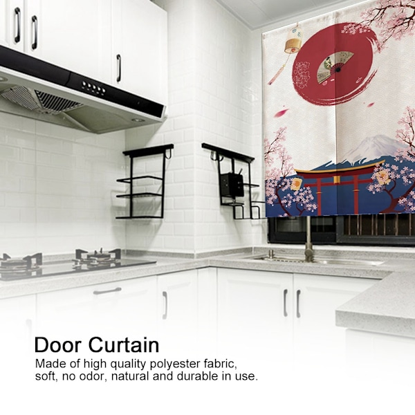 Japansk stil halv gardin för barnrum, sovrum, kök, butik, restaurang, dörr, 85*120cm
