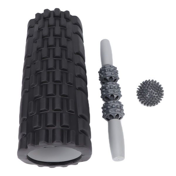 Skummassasjerullesett Hule muskler Relax Bærbar Fitness Yoga Stick for Midje Nakke RyggSort firedelt dress