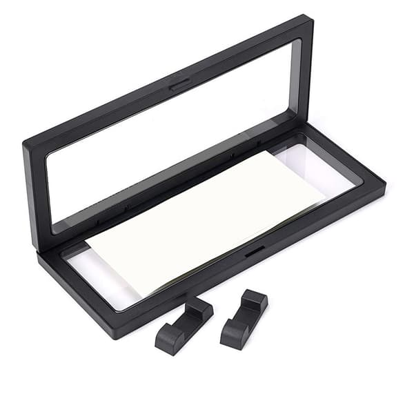 3D flydende displaystander med to baser til medaljon, antik mønt, skrivebordsdisplaystander
