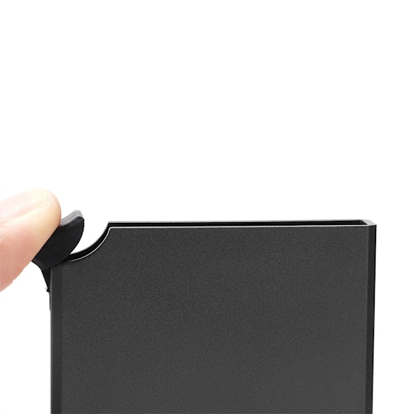 Aluminiumlegering RFID Anti-tyveri kortholder Automatisk Pop-Up Bankkortboks Visitkort Etui Sort