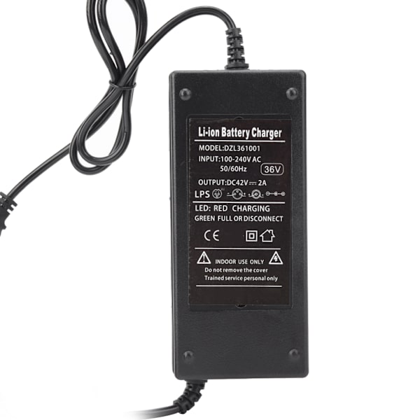 36V 2A bærbar elektromobil elektrisk sykkel lader tilbehør US 100-240V