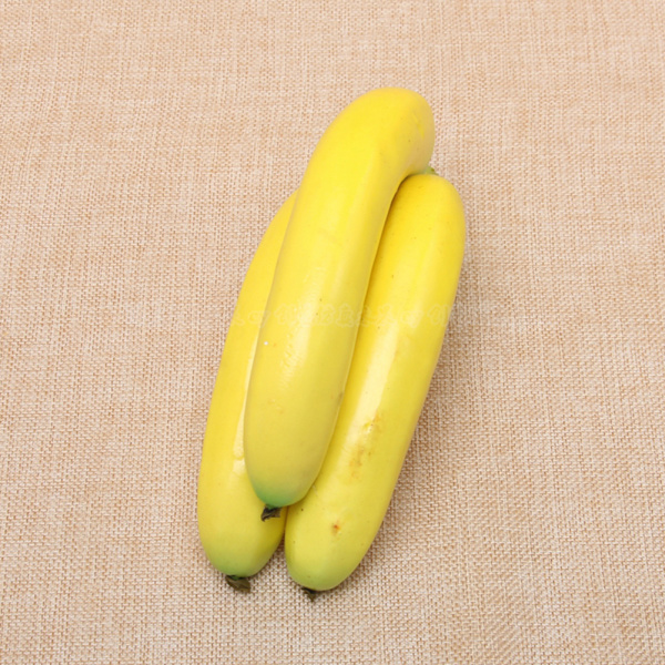 Kunstig Banan 3 Hoveder Banan Model Høj Simulering Fake Frugt Banan Model Foto Prop til hjemmefest