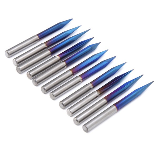 11 st 4 mm/0,2 tum 2 flöjt raka V gravyrbitar Tungsten stålspegel Finishing Multi