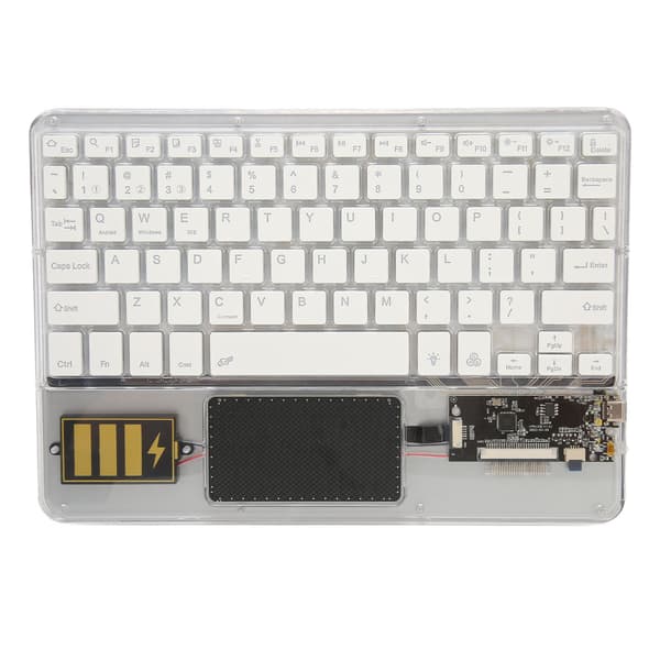 Trådløst Bluetooth-tastatur Multifunktionelt akryl-tastatur til Windows til Android til IOS Hvidt